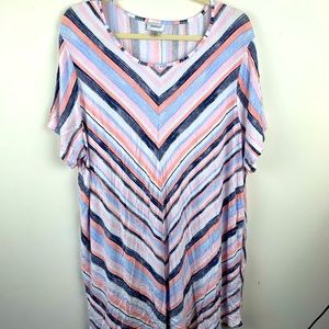 Avenue Plus Size chevron Striped Shirt